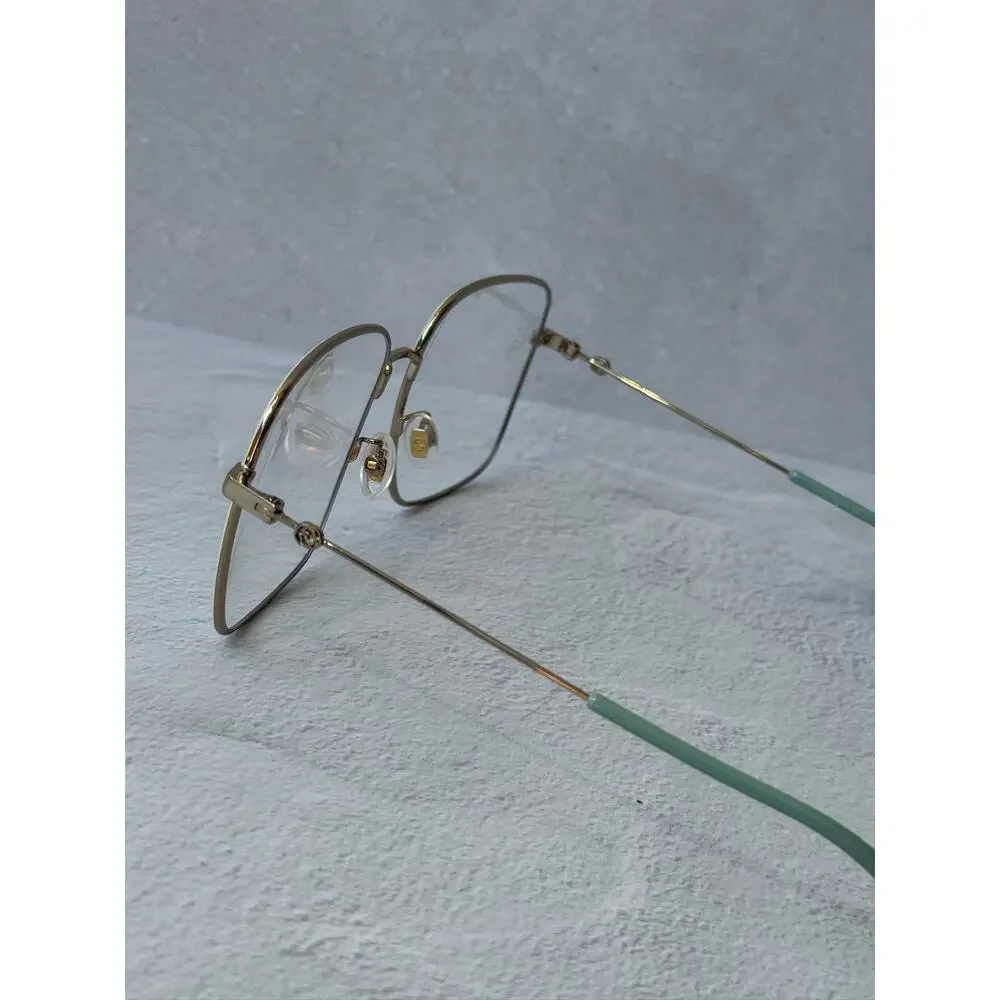 NEW Gucci GG0445O Gold Metal Oversized Square Frames